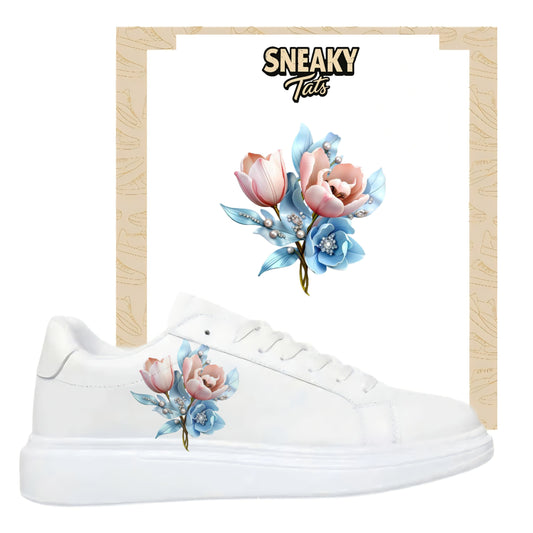 Sneakerfolien für verschiedene Sneakerarten Rosa-blaue Tulpen