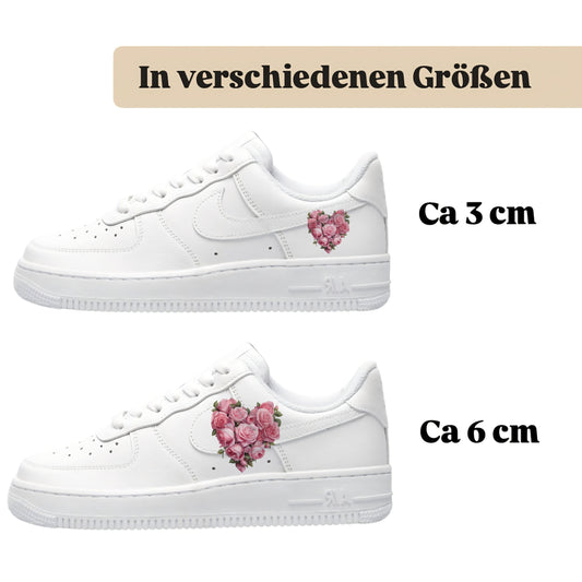 Sneakerfolien für verschiedene Schuhe Puma Adidas Nike Badelatschen Rose Herz