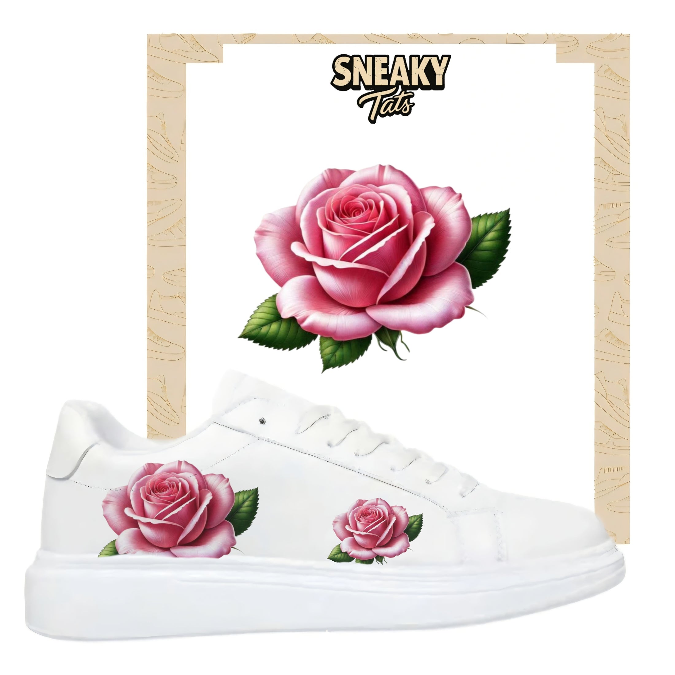 Sneakerfolien für verschiedene Schuhe Puma Adidas Nike Badelatschen Rose