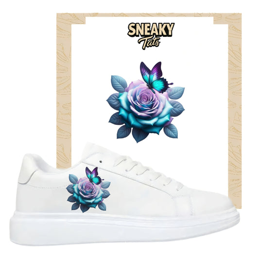 Sneakerfolien für verschiedene Sneakerarten Rose mit Schmetterling