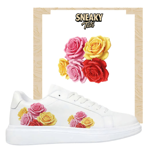 Bügelbild für verschiedene Schuhe Nike Adidas Rosen...