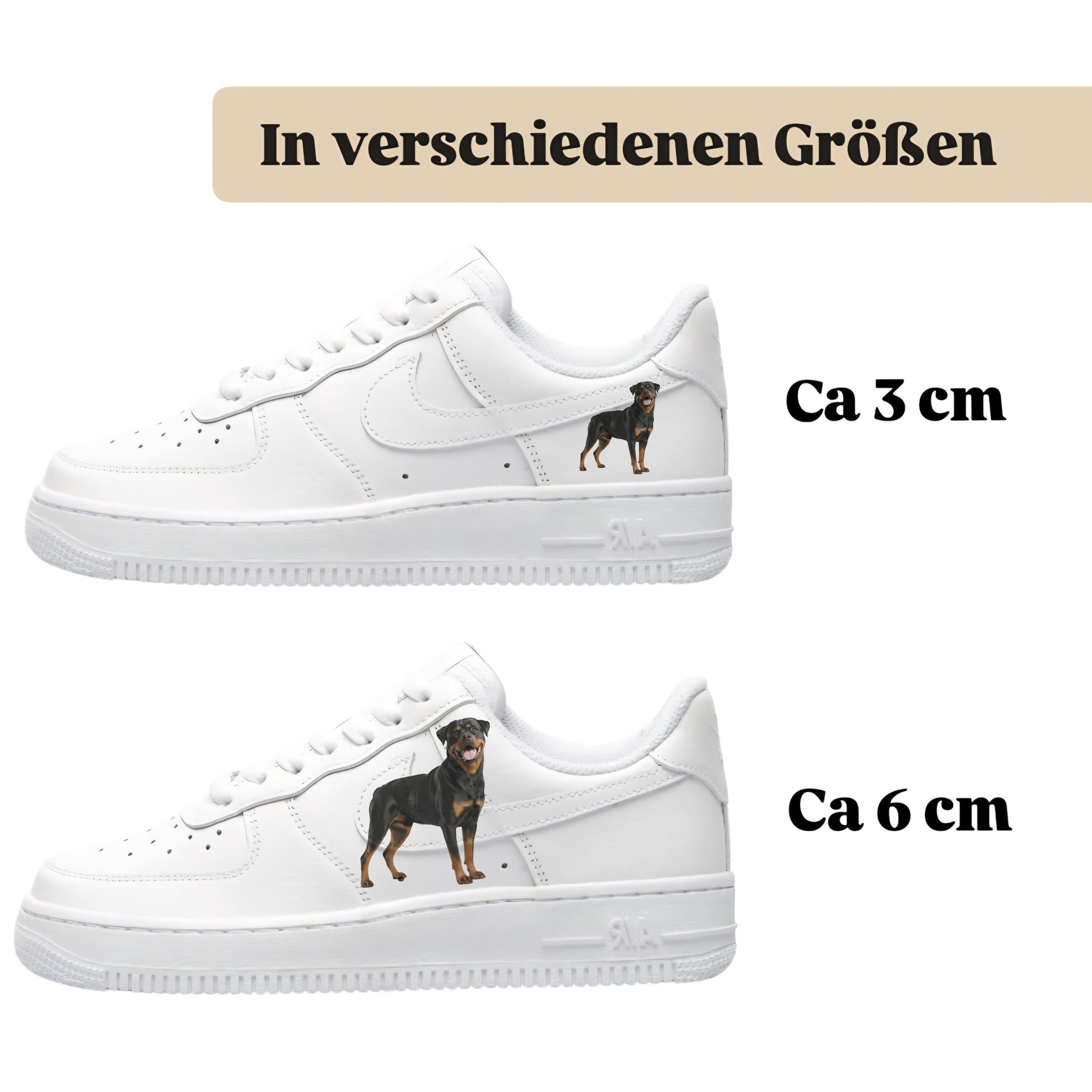 Bügelfolie für alle Schuhe zum personalisieren custom Sneaker Rottweiler
