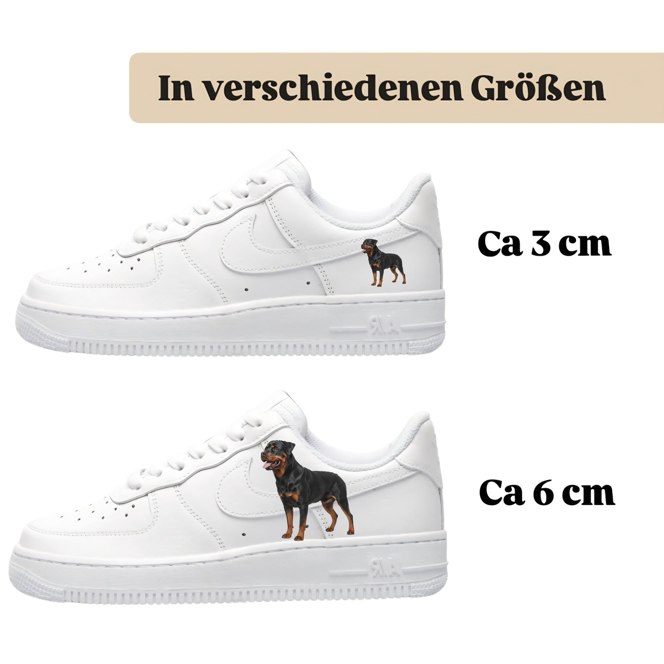 Bügelfolie für alle Schuhe zum personalisieren custom Sneaker Rottweiler