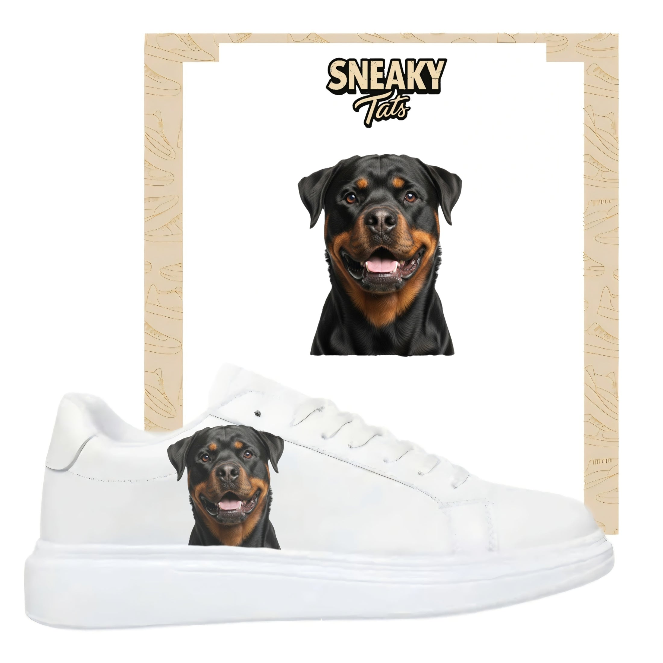 Bügelfolie für alle Schuhe zum personalisieren custom Sneaker Rotweiler