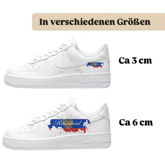 Bügelbilder für verschiedene Sneaker Nike Adidas Russland