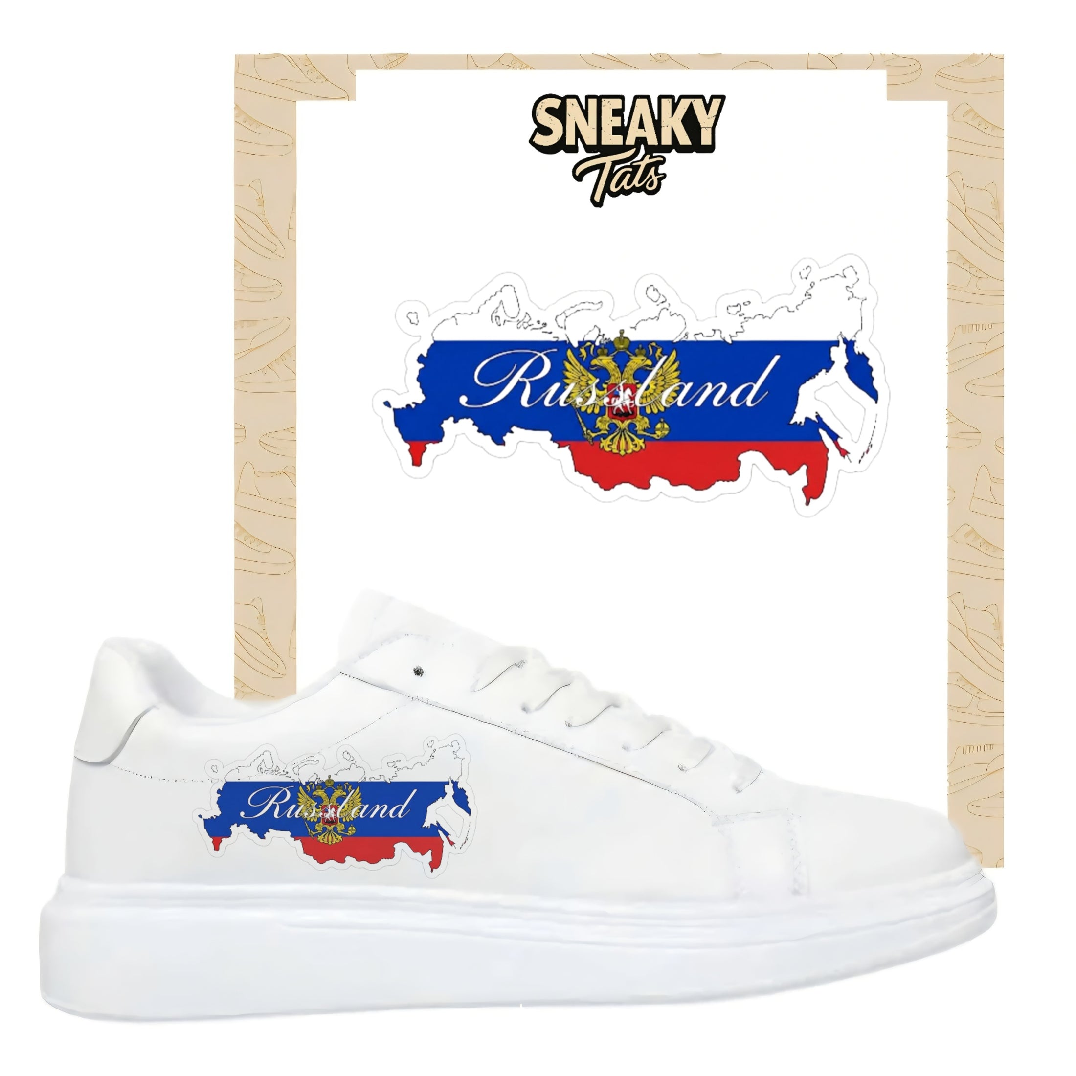 Bügelbilder für verschiedene Sneaker Nike Adidas Russland