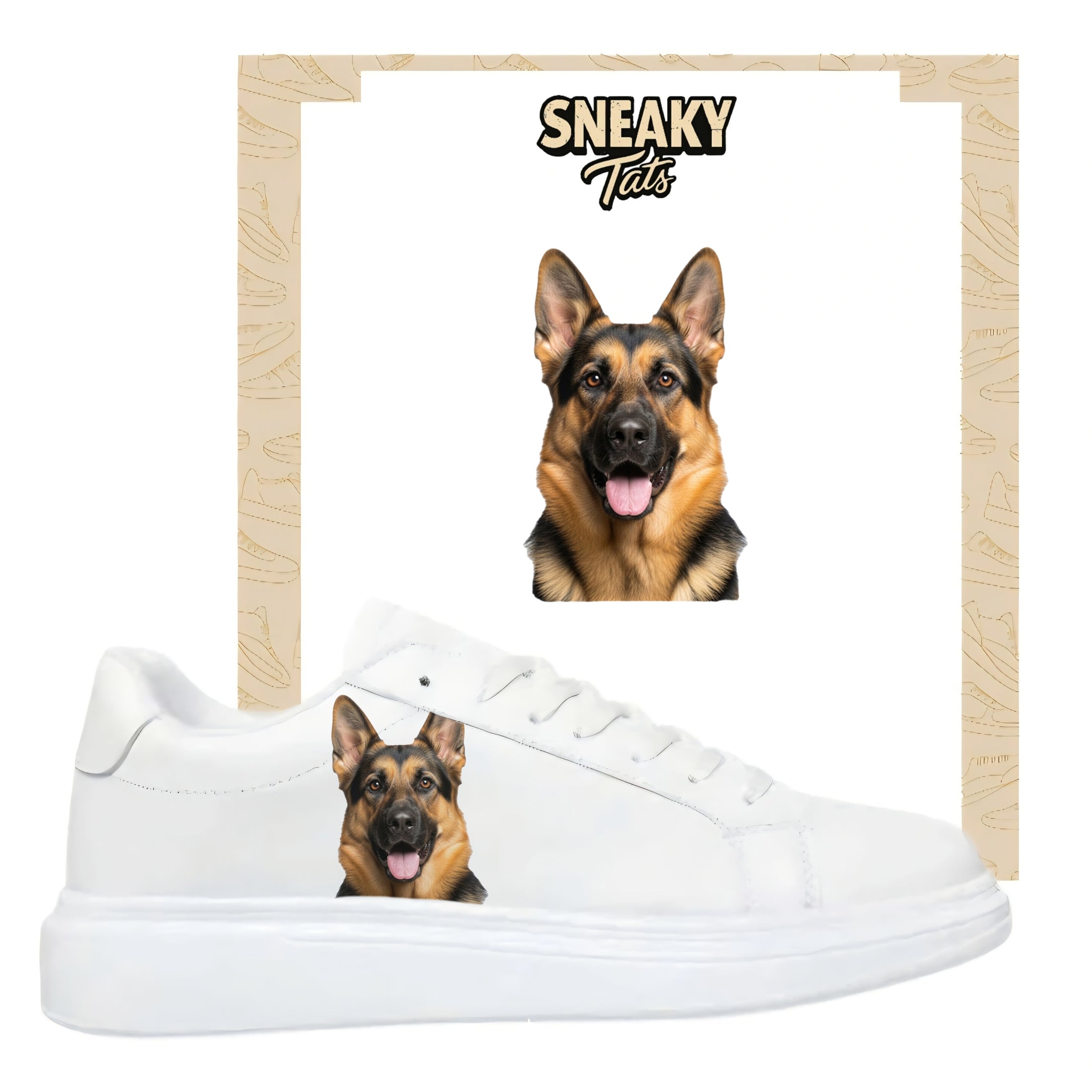 Bügelfolie für alle Schuhe zum personalisieren custom Sneaker Schäferhund