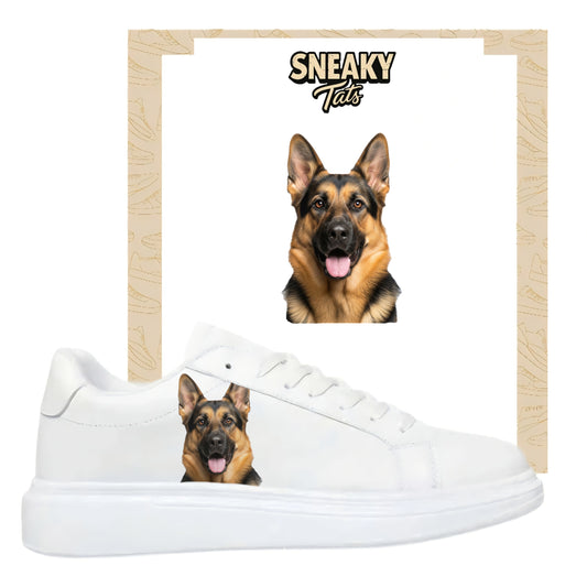 Bügelfolie für alle Schuhe zum personalisieren custom Sneaker Schäferhund