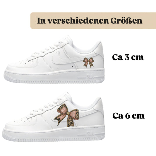Bügelbilder für mehrere Schuharten Schleife Tigermuster Rose