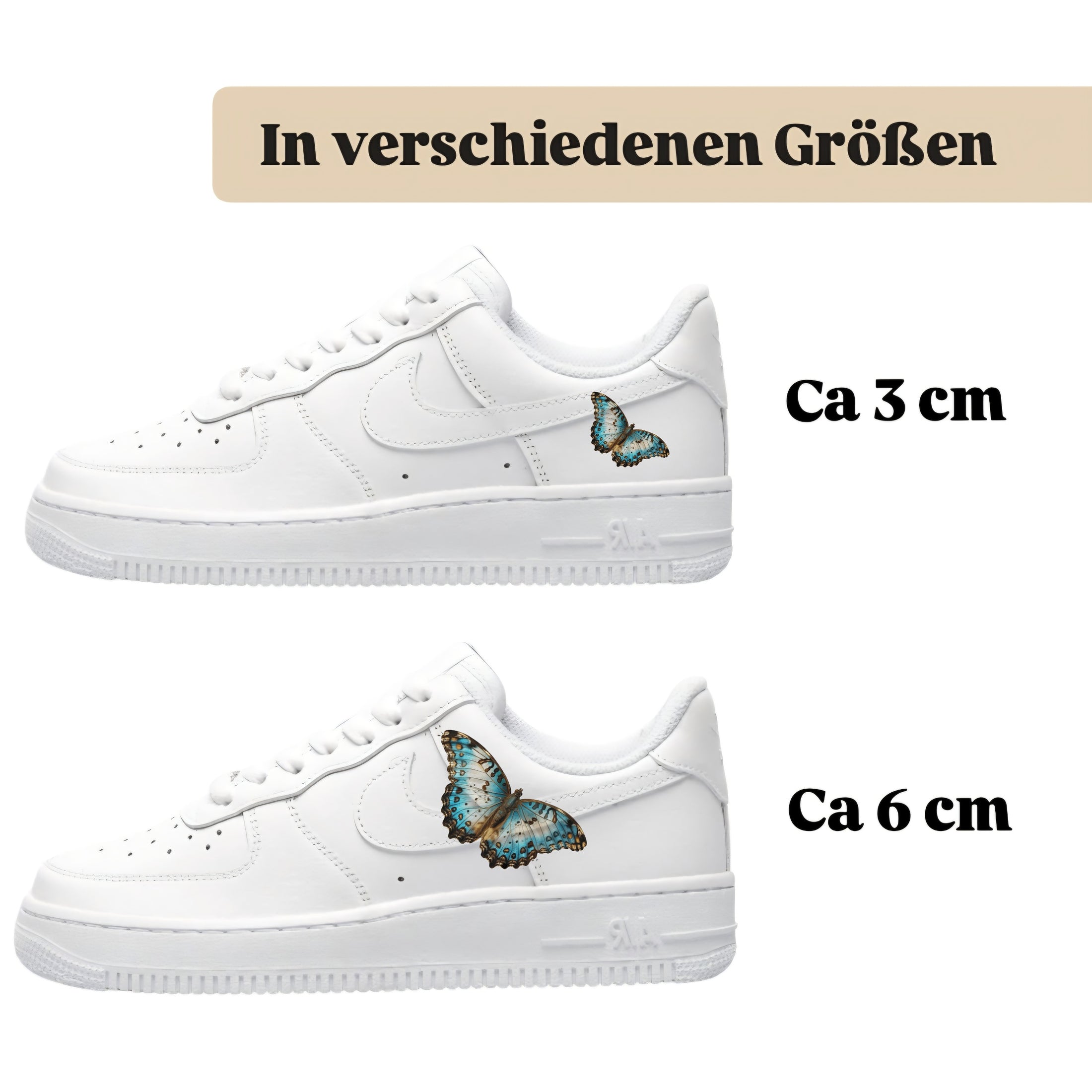 Bügelfolie für alle Schuhe zum personalisieren custom Sneaker Schmetterling