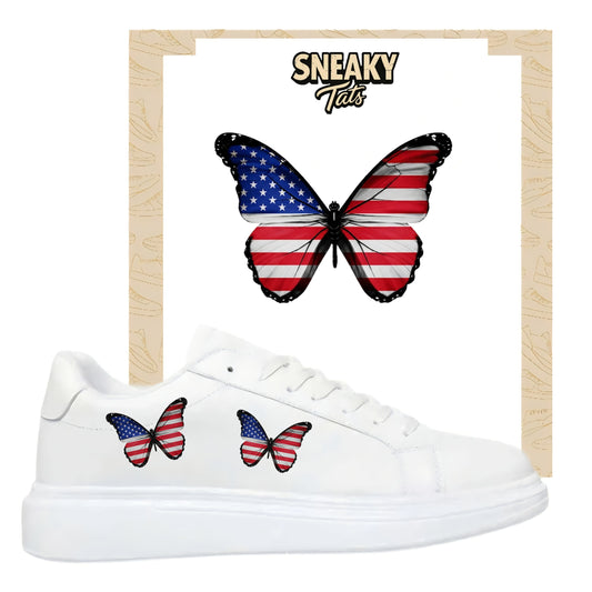 Bügelbild für verschiedene Schuhe Nike Adidas Schmetterling Amerika
