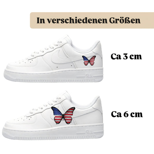 Bügelbild für verschiedene Schuhe Nike Adidas Schmetterling Amerika