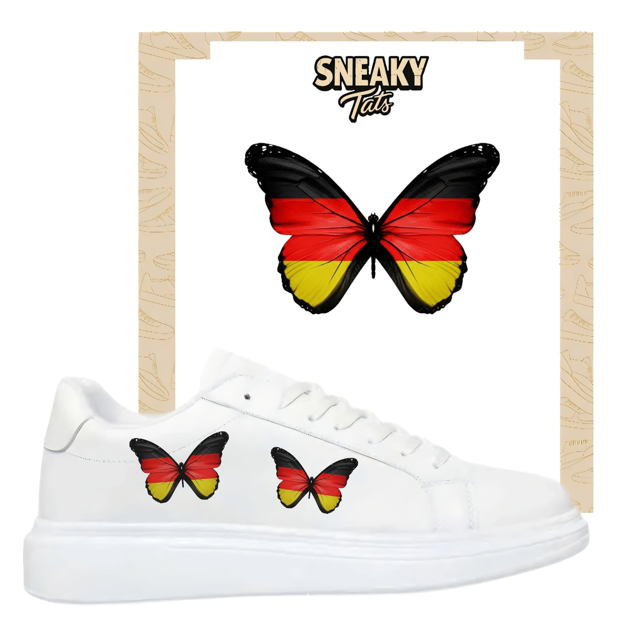 Bügelbild für verschiedene Schuhe Nike Adidas Schmetterling Deutschland