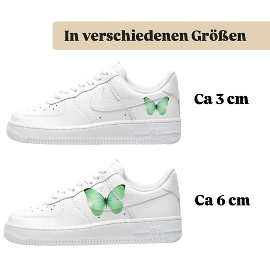 Bügelbild für verschiedene Schuhe Nike Adidas Schmetterling Grün