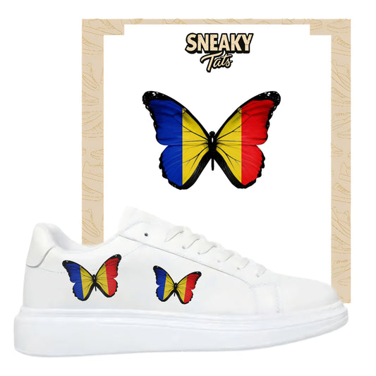 Bügelbild für verschiedene Schuhe Nike Adidas Schmetterling Rumänien