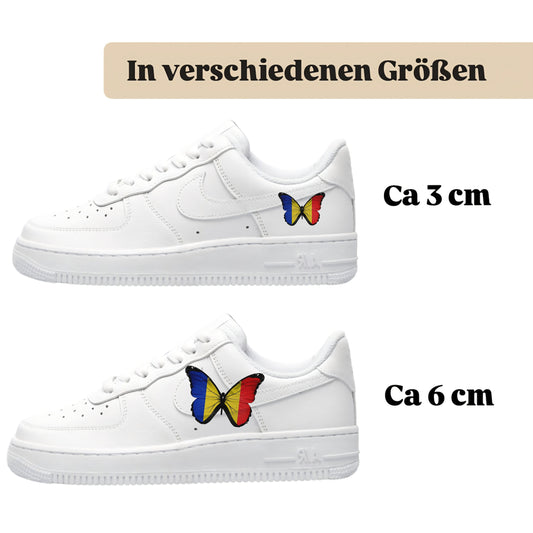 Bügelbild für verschiedene Schuhe Nike Adidas Schmetterling Rumänien
