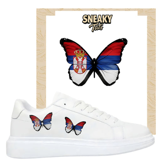 Bügelbild für verschiedene Schuhe Nike Adidas Schmetterling Serbien