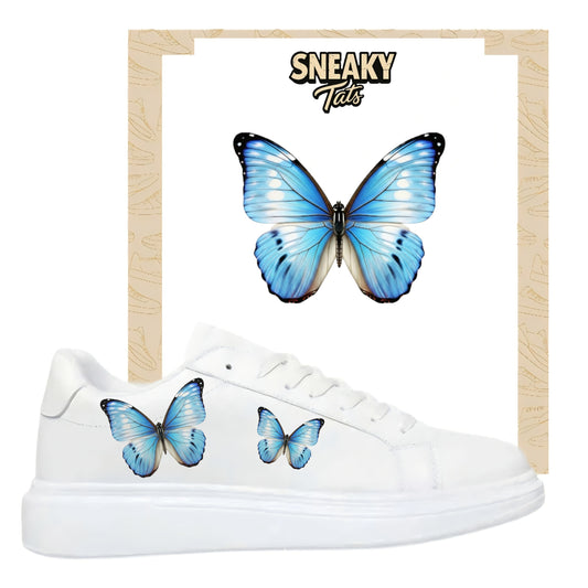 Bügelbild für verschiedene Schuhe Nike Adidas Schmetterling blau