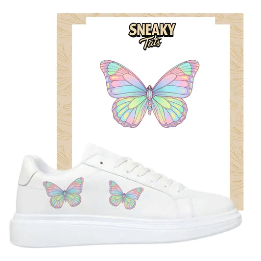 Bügelbild für verschiedene Schuhe Nike Adidas Schmetterling Bunt