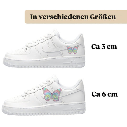 Bügelbild für verschiedene Schuhe Nike Adidas Schmetterling Bunt