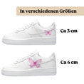 Bild in Galerie-Betrachter laden, Bügelbild für verschiedene Schuhe Nike Adidas Schmetterling Rosa

