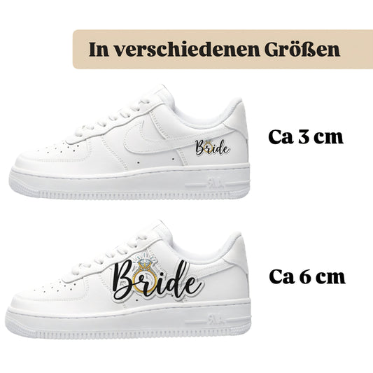 Sneakerfolien für verschiedene Schuhe Schrifzug Bride