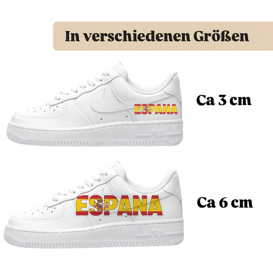 Bügelfolie für alle Schuhe zum personalisieren custom Sneaker Espana