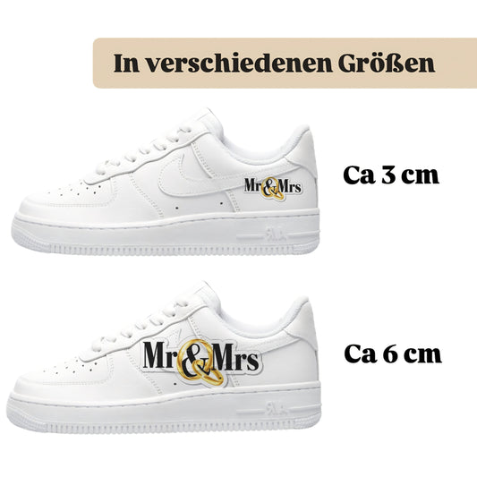 Sneakerfolien für verschiedene Schuhe Schrifzug Mr&Mrs