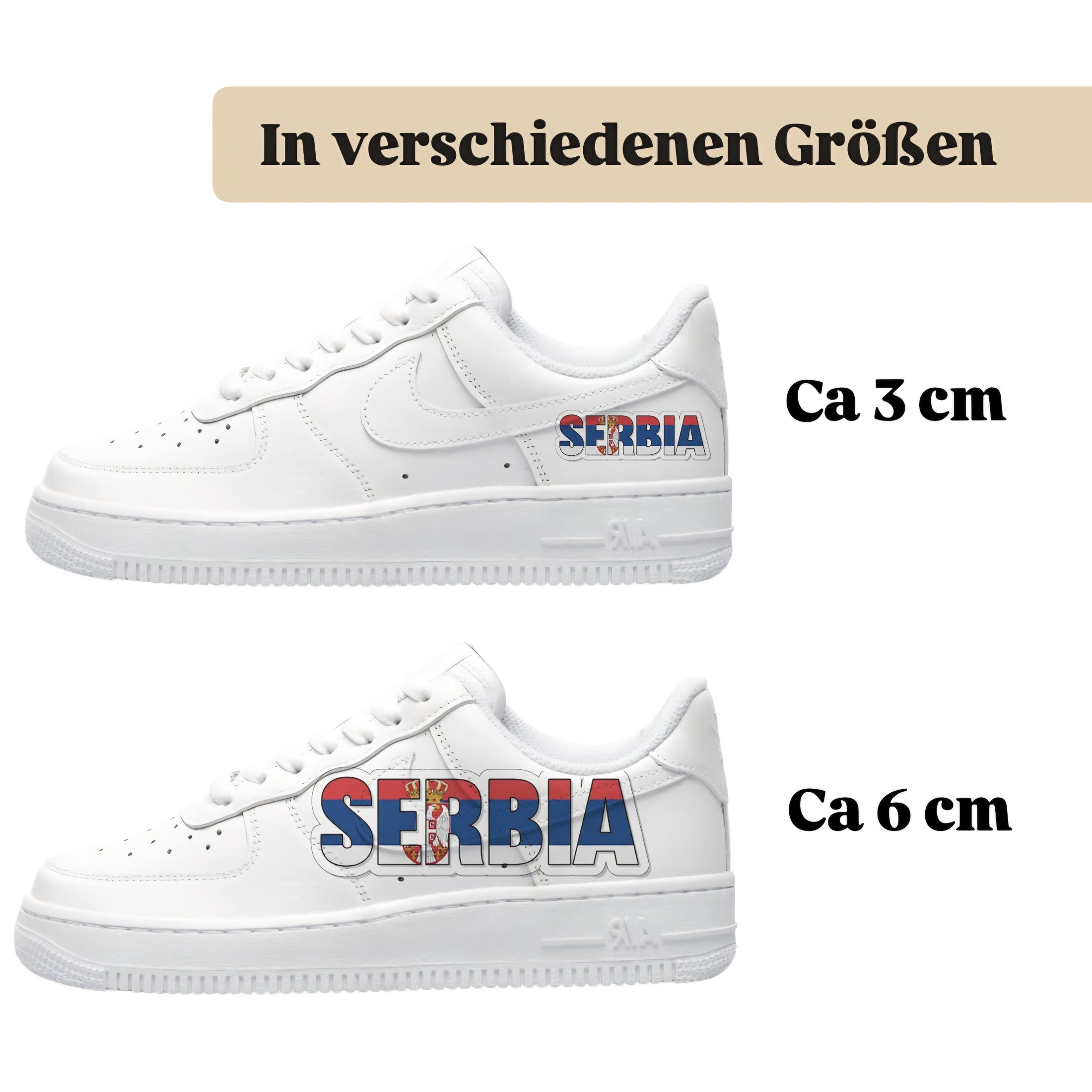 Bügelfolie für alle Schuhe zum personalisieren custom Sneaker Serbia