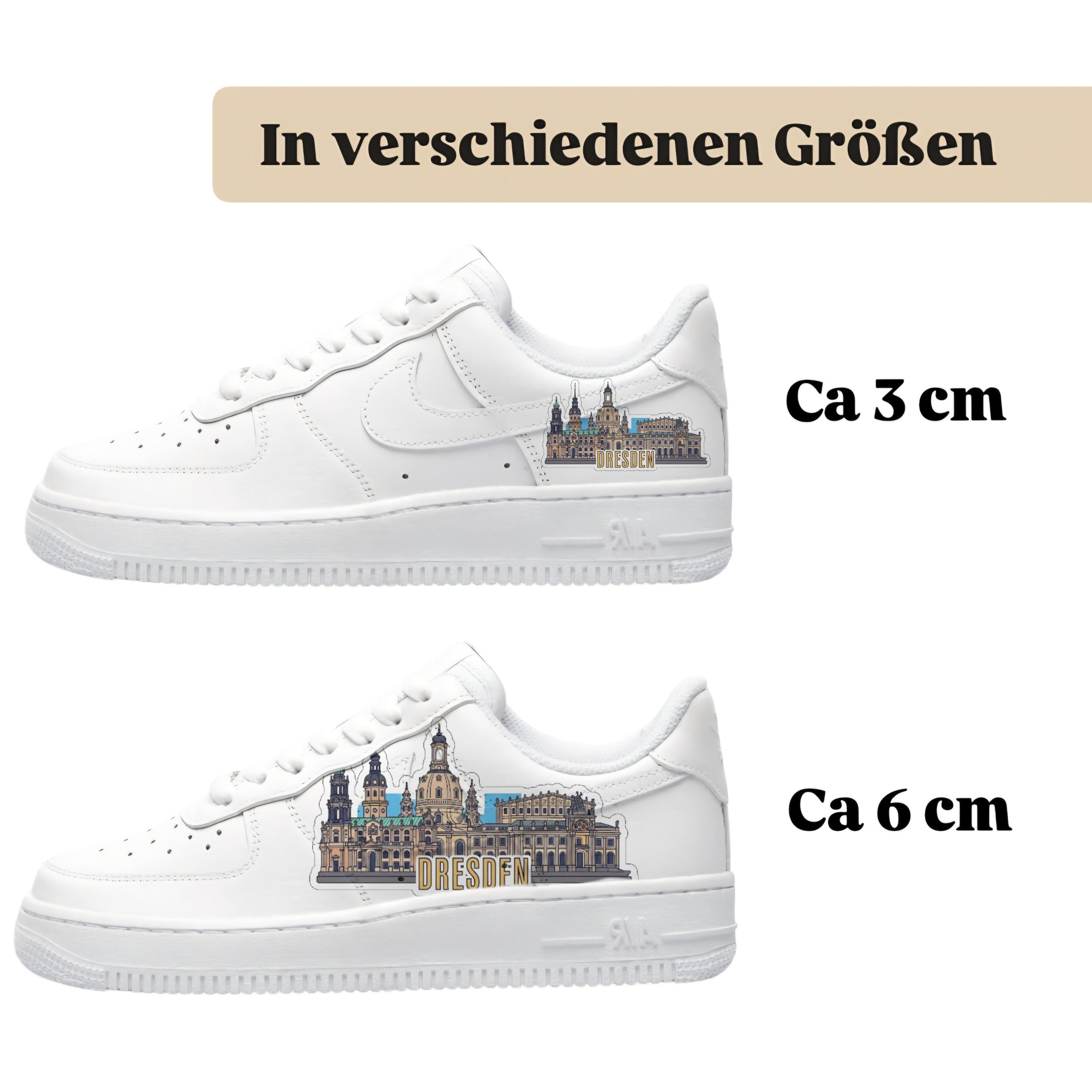 Bügelfolie für alle Schuhe zum personalisieren custom Sneaker Skyline Dresden