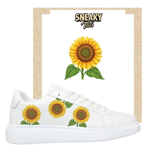 Bügelbilder einzigartige für viele verschiedene Schuhe Sonnenblume gelb