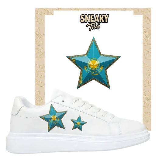 Bügelfolie für alle Schuhe zum personalisieren custom Sneaker Stern Kasakhstan
