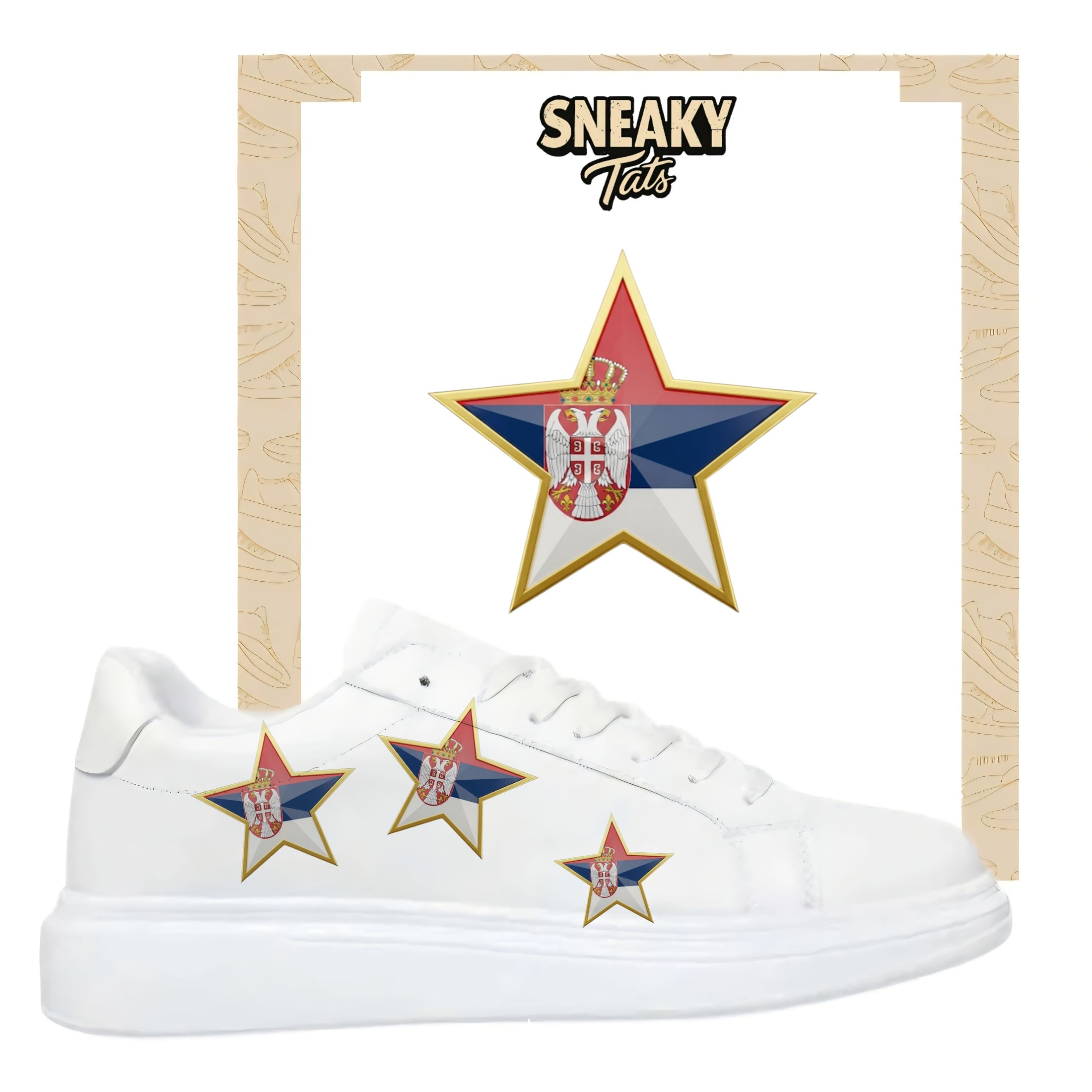 Sneakerfolien für verschiedene Schuhe Stern Serbien