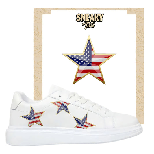 Bügelfolie für alle Schuhe zum personalisieren custom Sneaker Stern USA