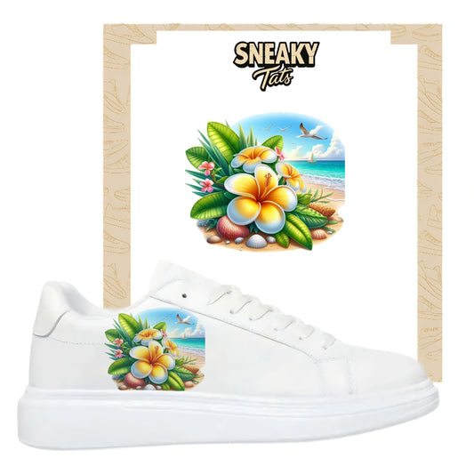 Bügelbilder für verschiedene Sneaker Nike Adidas Strand Blume