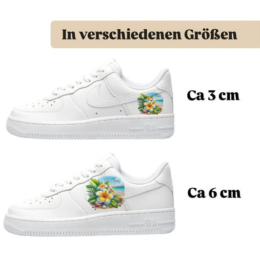 Bügelbilder für verschiedene Sneaker Nike Adidas Strand Blume