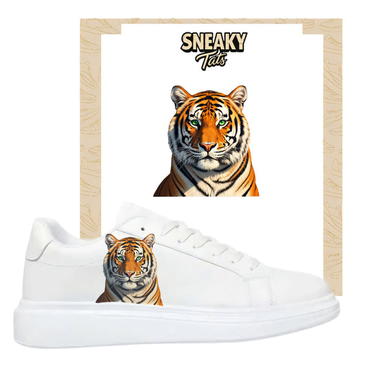 Bügelfolie für alle Schuhe zum personalisieren custom Sneaker Tiger