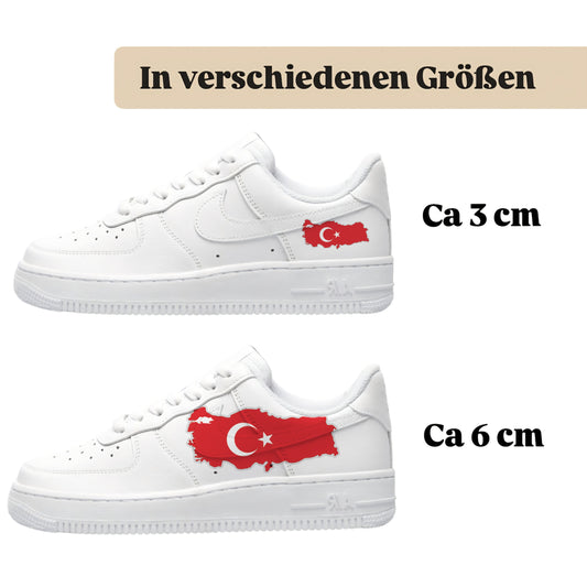 Bügelbilder einzigartige für viele verschiedene Schuhe Türkei Landkarte