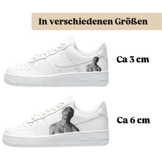 Bügelbilder für mehrere Sneakerarten  
Tupac