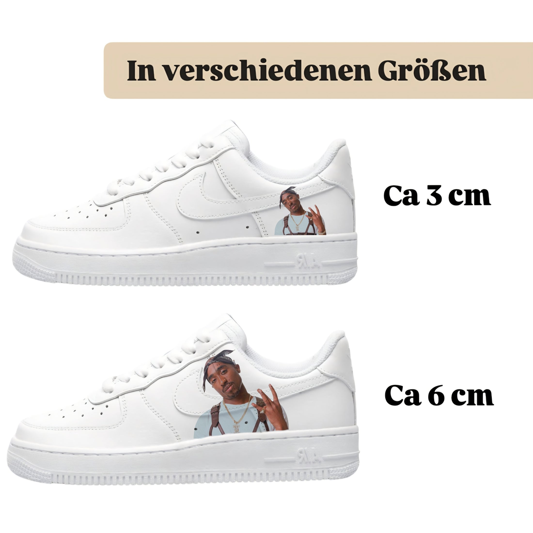 Sneakerfolien für verschiedene Schuhe Puma Adidas Nike Badelatschen Tupac