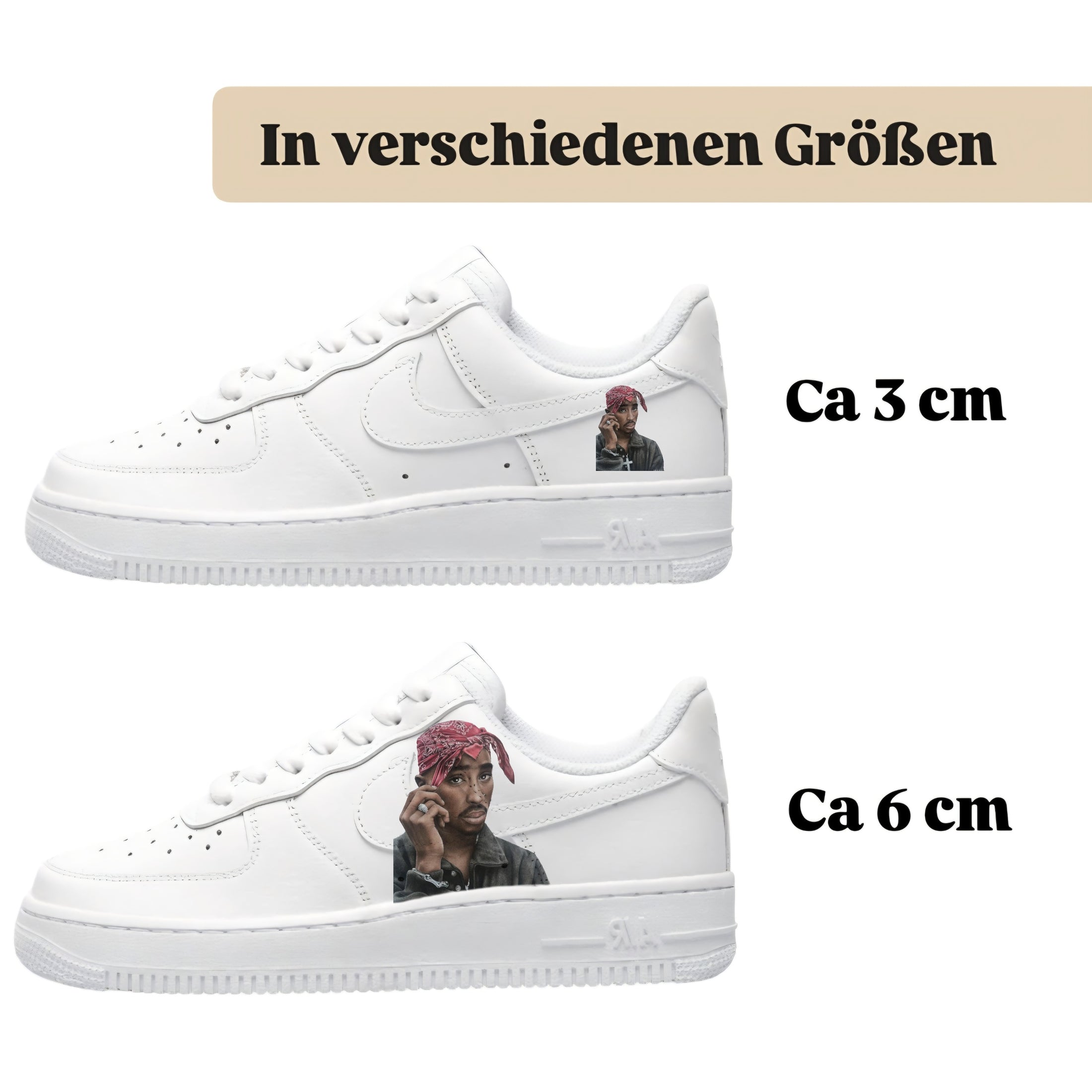 Sneakerfolien für verschiedene Schuhe Puma Adidas Nike Badelatschen Tupac