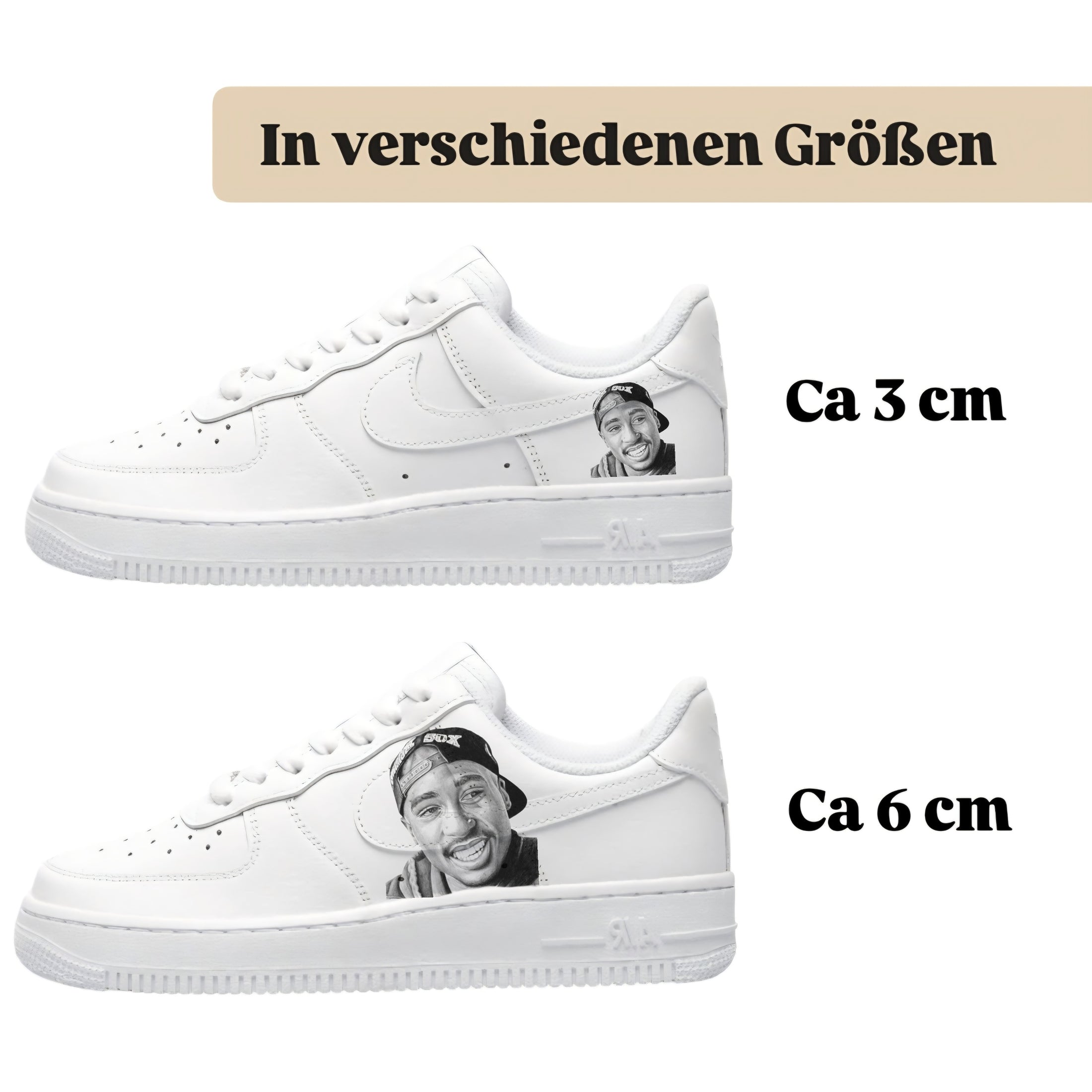 Bügelbilder für mehrere Sneakerarten Tupac