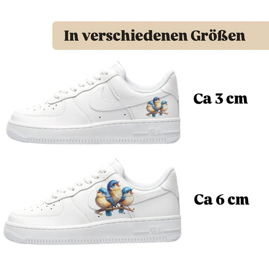 Bügelbilder für verschiedene Sneaker Nike Adidas Vögel