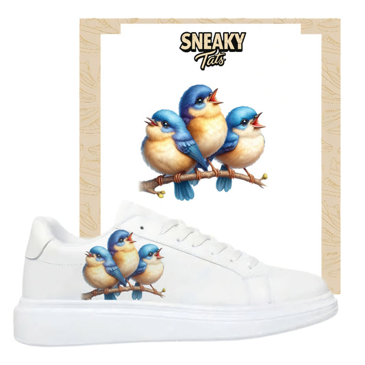 Bügelbilder für verschiedene Sneaker Nike Adidas Vögel