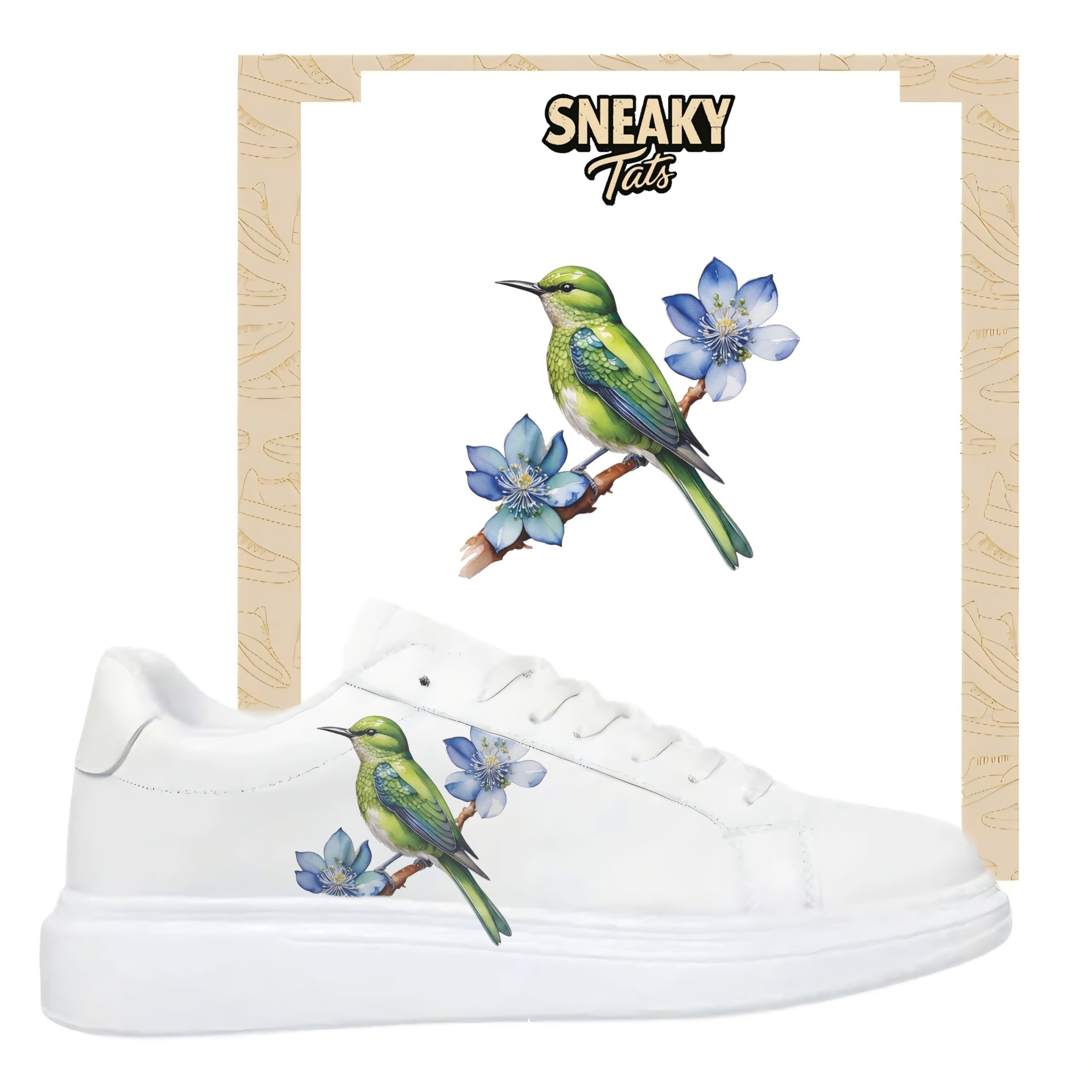 Bügelbilder für mehrere Sneakerarten Vogel