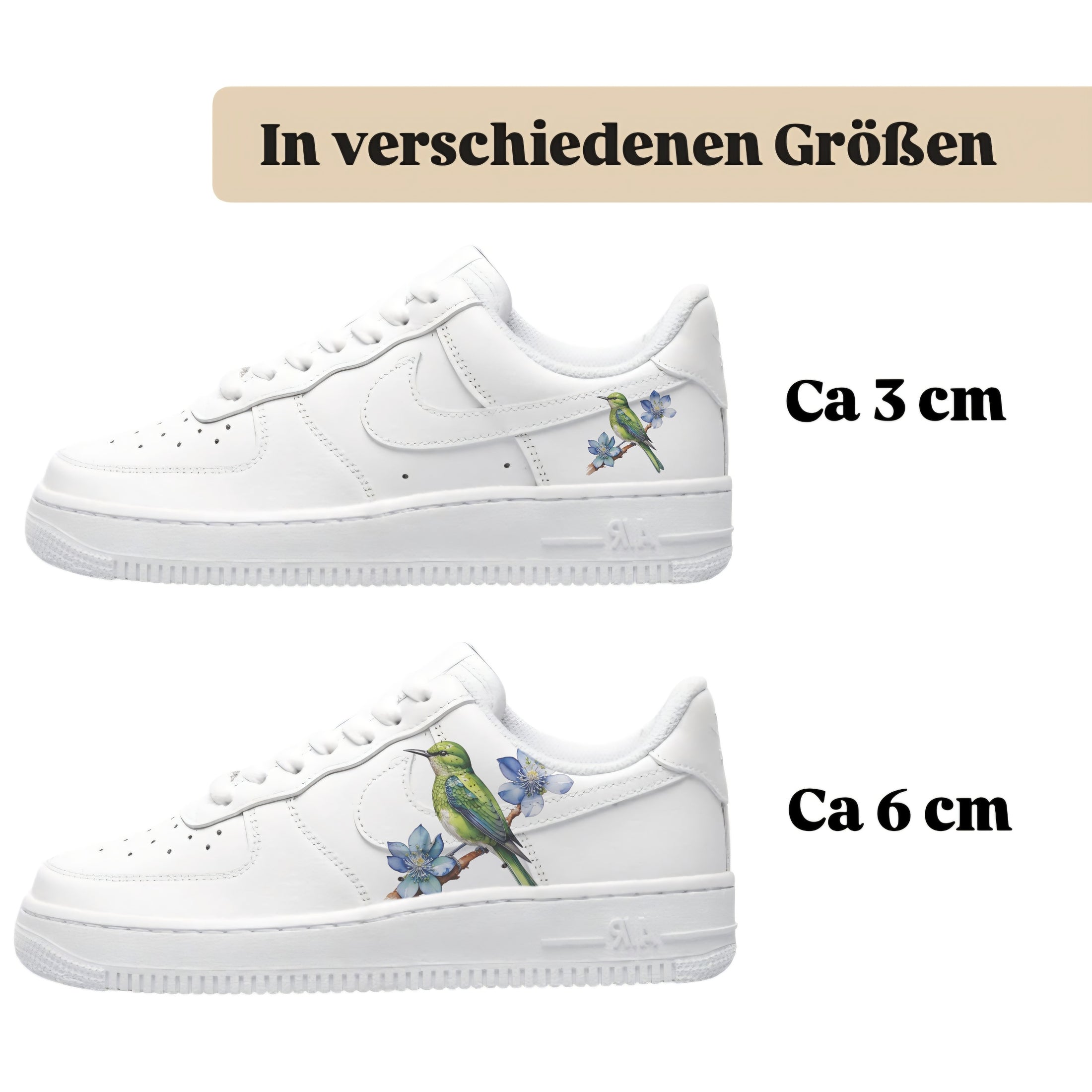 Bügelbilder für mehrere Sneakerarten Vogel