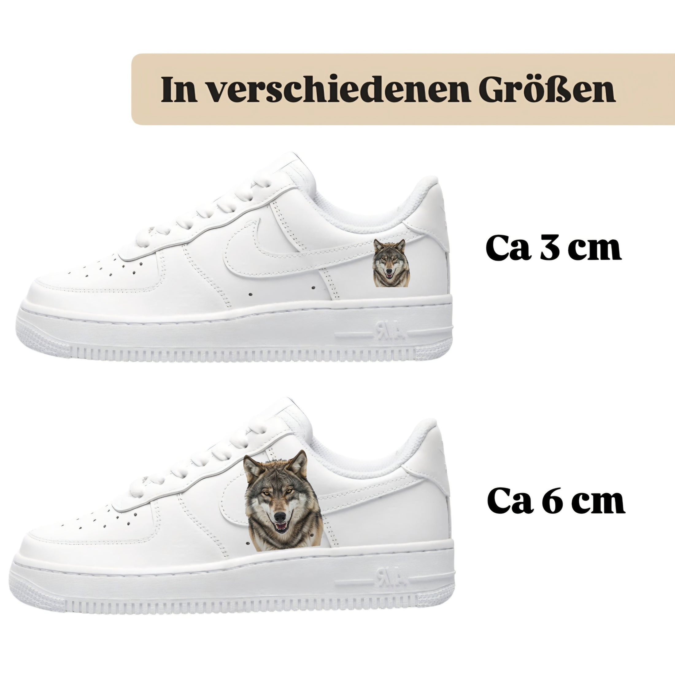 Bügelfolie für alle Schuhe zum personalisieren custom Sneaker Wolf