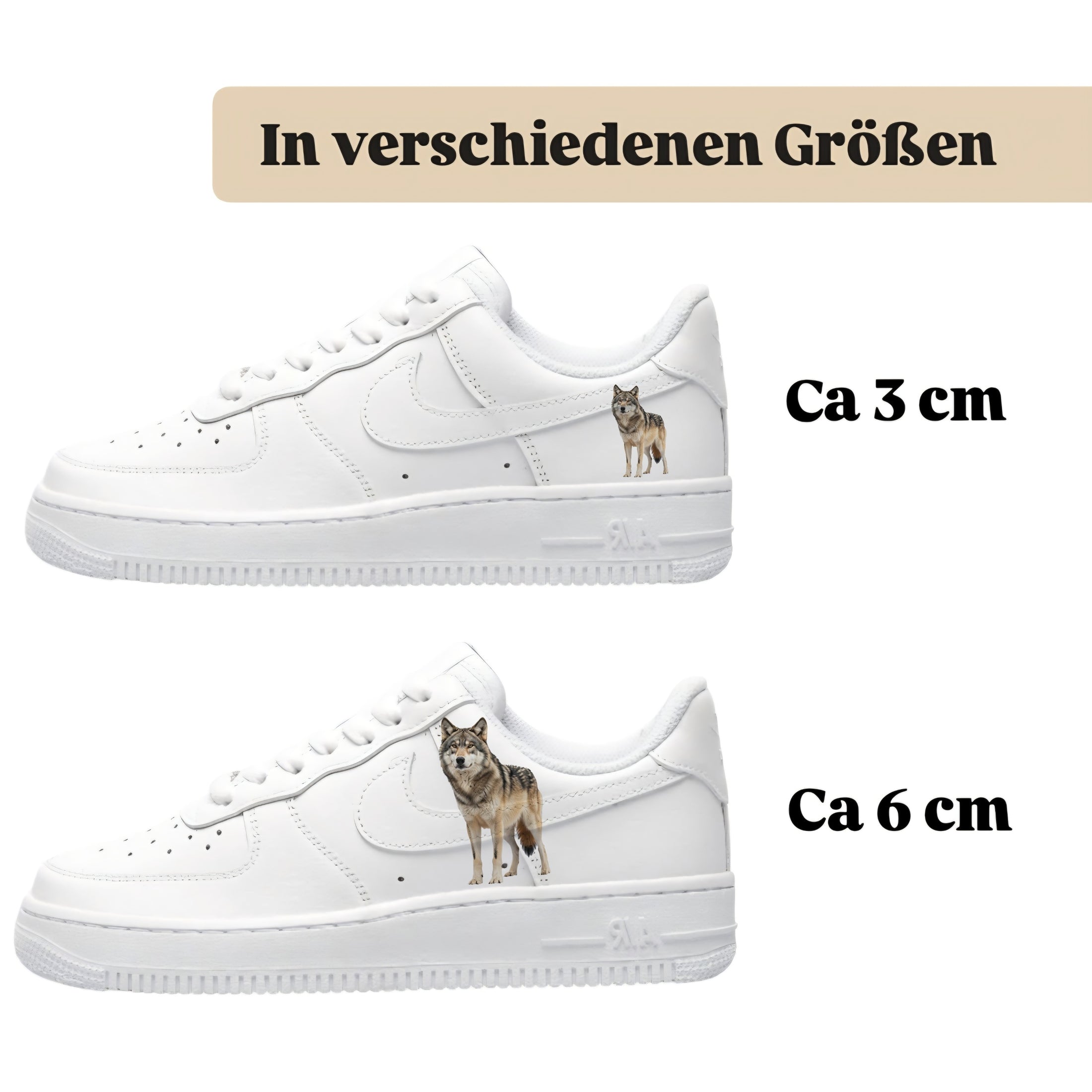 Bügelfolie für alle Schuhe zum personalisieren custom Sneaker Wolf