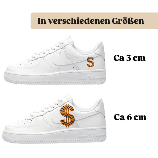 Bügelfolie für alle Schuhe zum personalisieren custom Sneaker Zebra Dollar