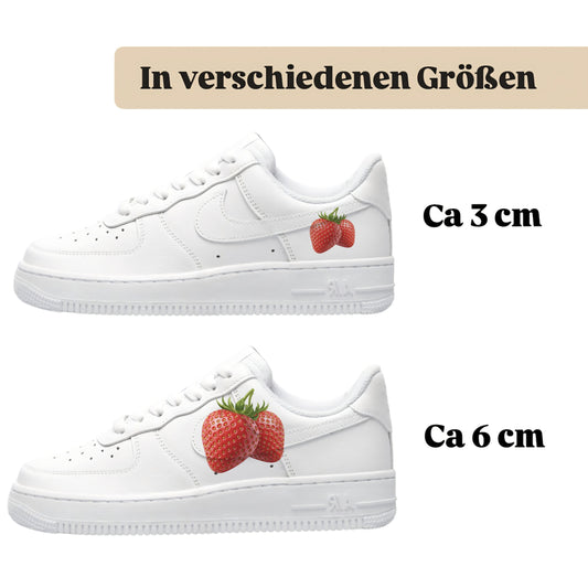 Bügelbilder einzigartige für viele verschiedene Schuhe zwei Erdbeeren